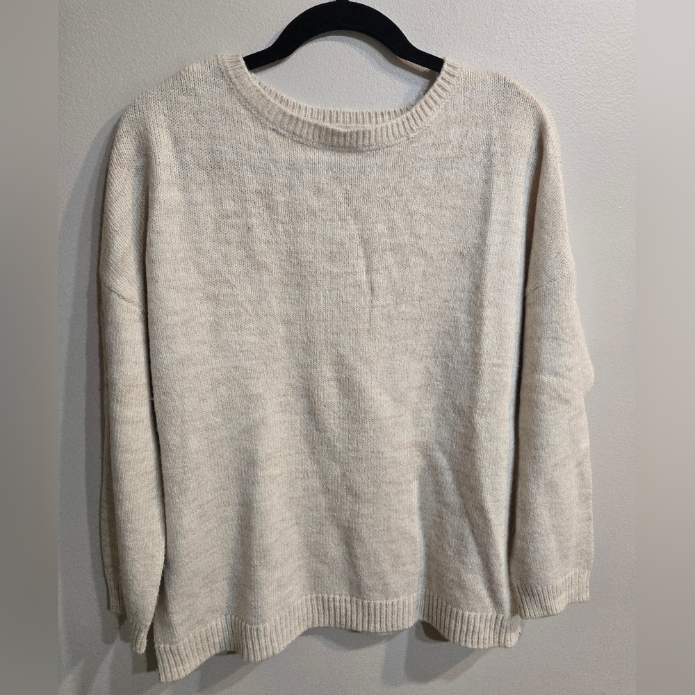 Sistrevolution Elegant Beige Crew Neck Sweater Sz M/L